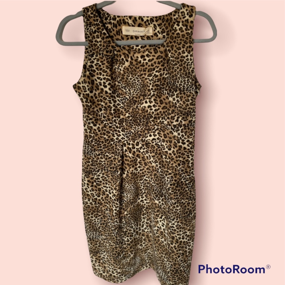 Zara knit Animal print sexy Large Dress